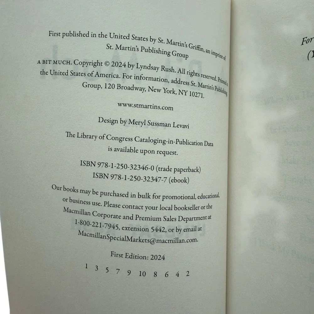 A Bit Much:‎ Poems by Lyndsay Rush Paperback Modern Poetry Humor